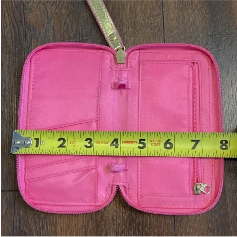 Lilly Pulitzer Wallet Tiki Palm Wristlet Wallet Pink - Picture 8 of 11